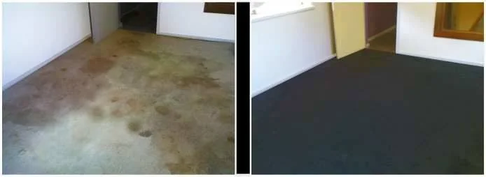 Carpet dyeing before and after example